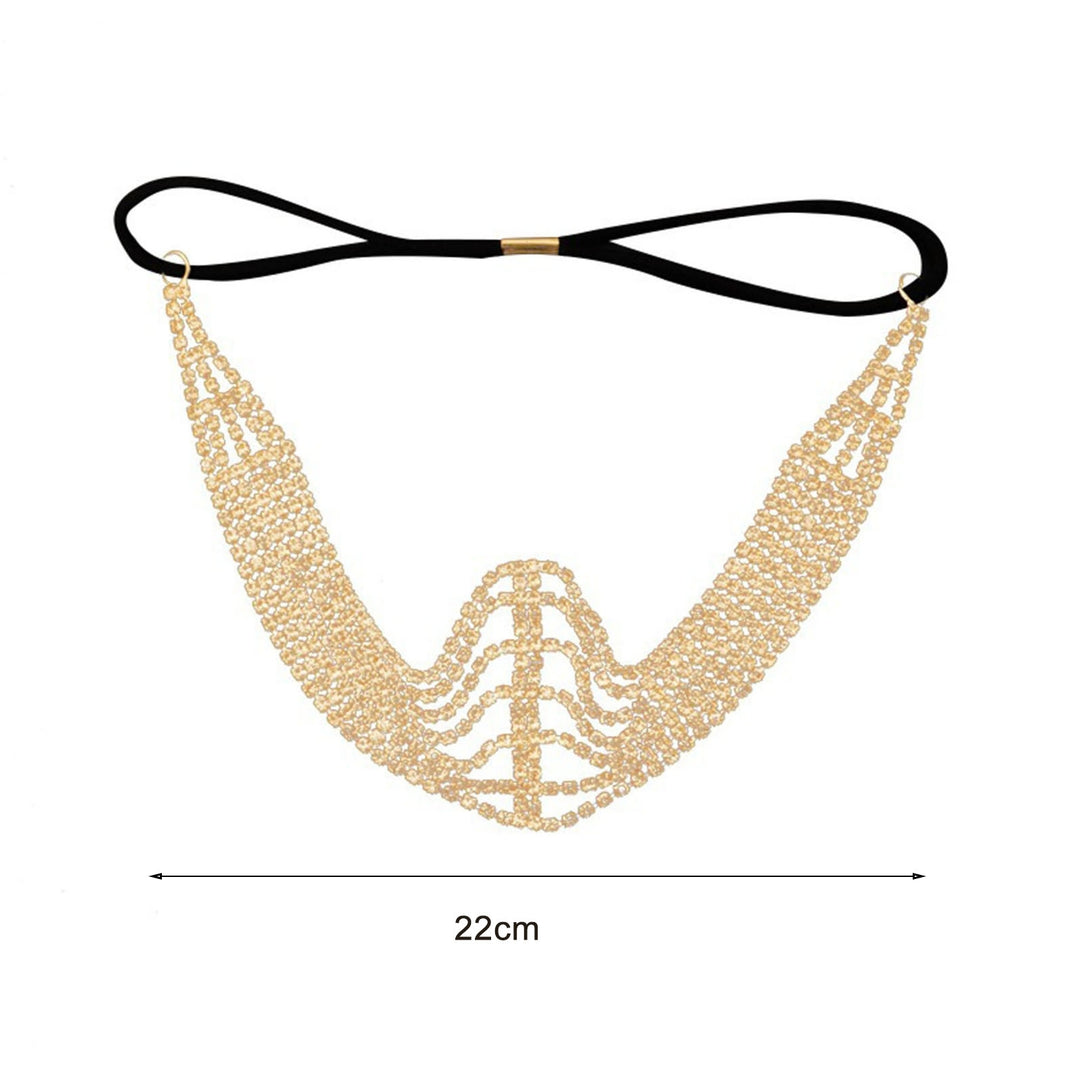 Bridal Headdress Multilayer Rhinestones Good Elasticity Non-slip Hair Hoop Wedding Tiaras Image 7