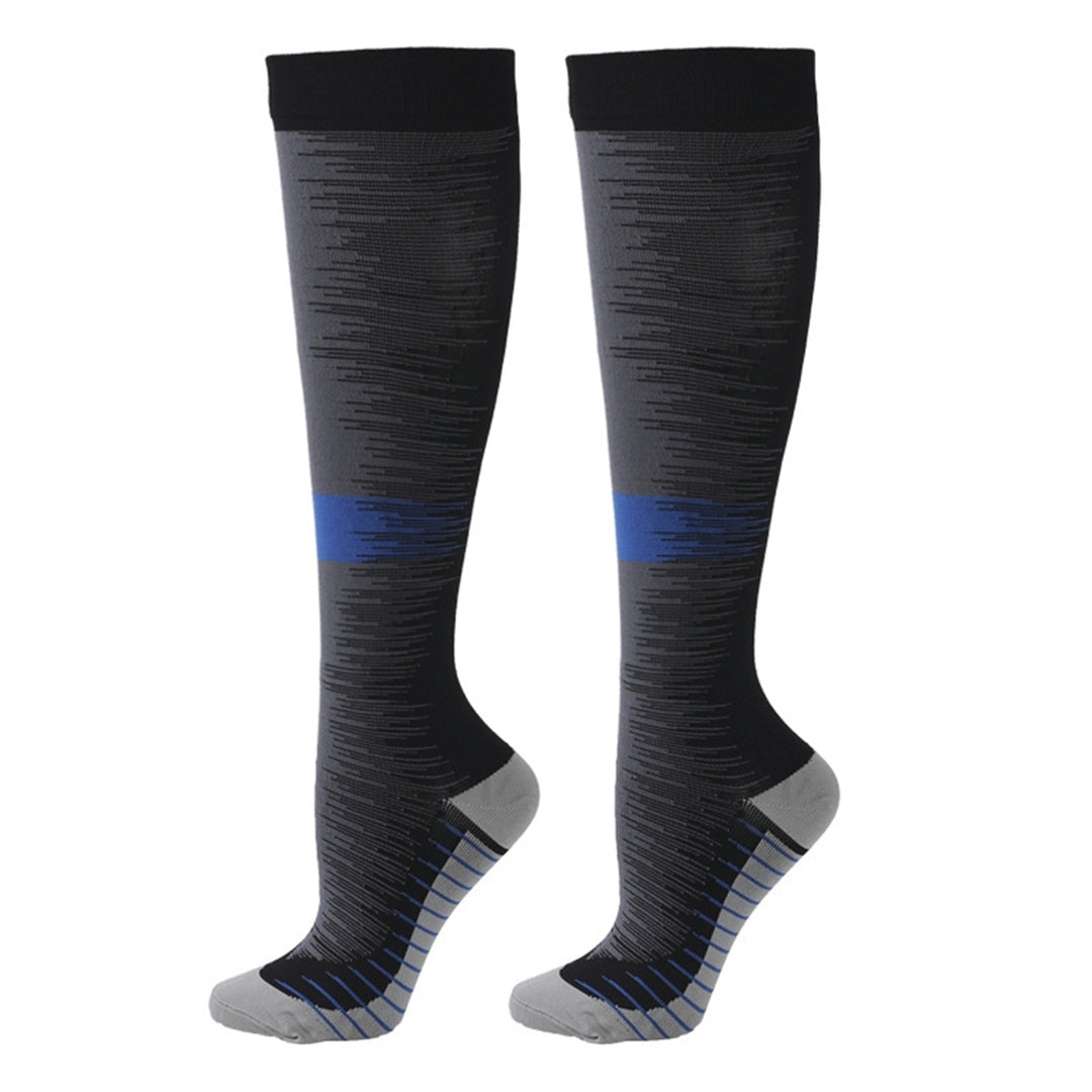 1 Pair Compression Socks Jacquard Sweat-absorbing Anti-friction Good Stretch Socks for Running Image 3