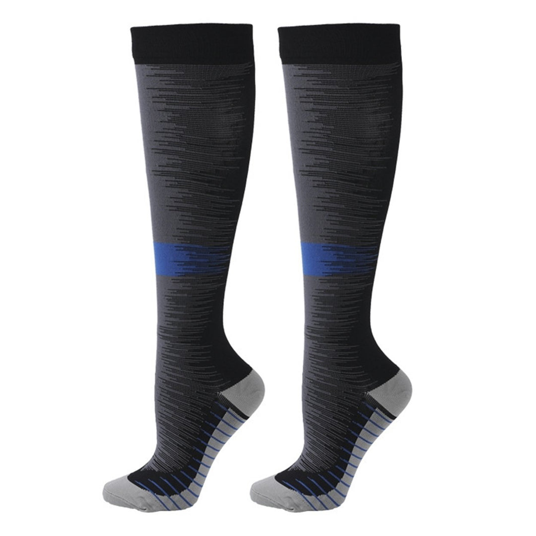 1 Pair Compression Socks Jacquard Sweat-absorbing Anti-friction Good Stretch Socks for Running Image 1