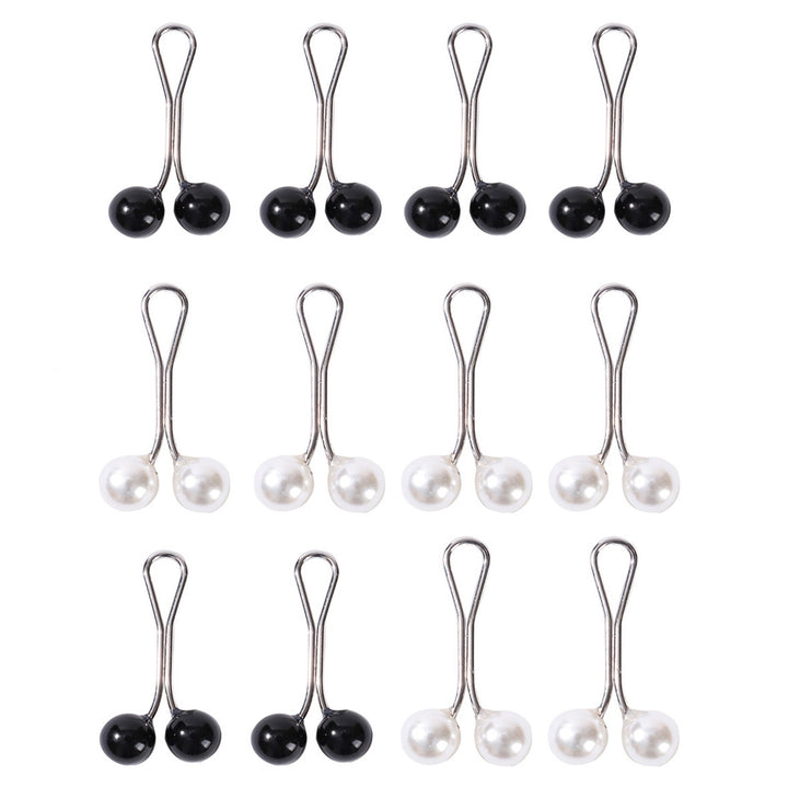 12Pcs Silk Scarf Clips U-shaped Pinless Faux Pearls Accessories Fixing Scarf Buckles for Daily Wear Image 4