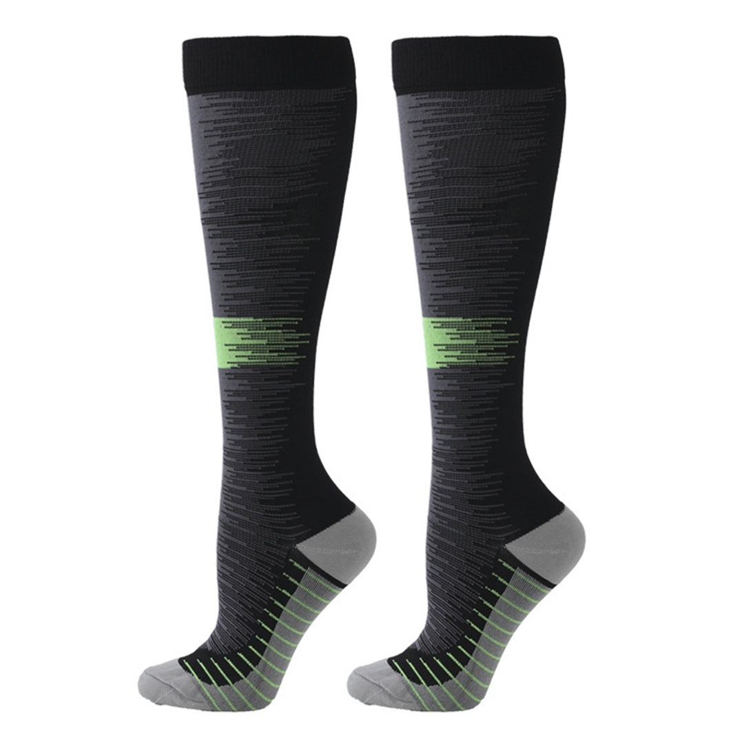 1 Pair Compression Socks Jacquard Sweat-absorbing Anti-friction Good Stretch Socks for Running Image 4