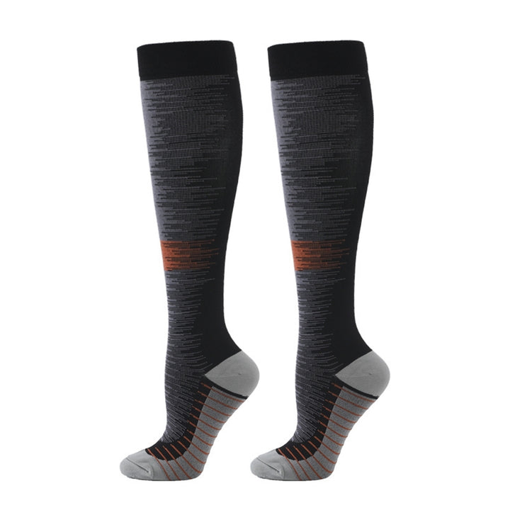 1 Pair Compression Socks Jacquard Sweat-absorbing Anti-friction Good Stretch Socks for Running Image 6