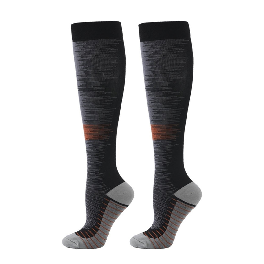 1 Pair Compression Socks Jacquard Sweat-absorbing Anti-friction Good Stretch Socks for Running Image 1