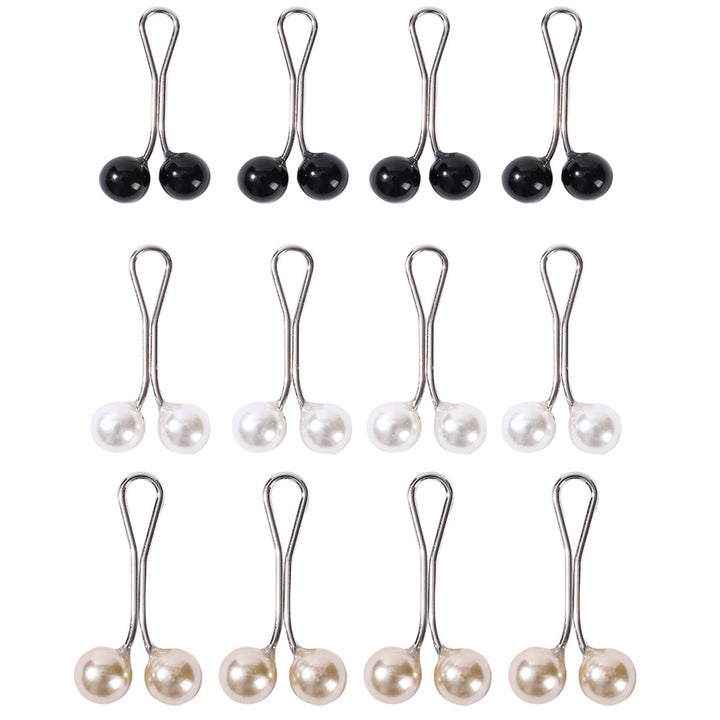12Pcs Silk Scarf Clips U-shaped Pinless Faux Pearls Accessories Fixing Scarf Buckles for Daily Wear Image 6