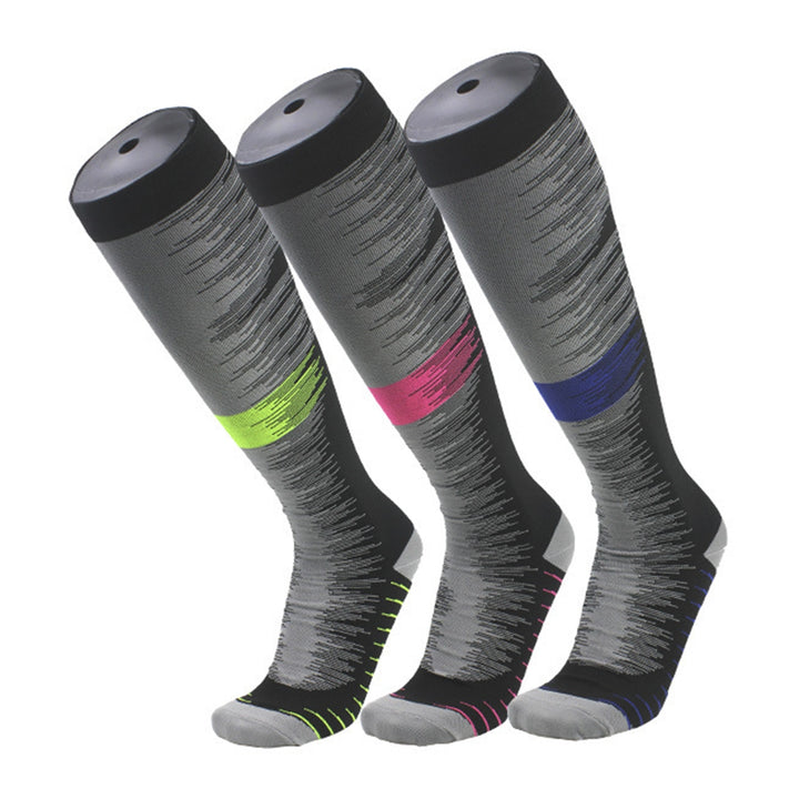 1 Pair Compression Socks Jacquard Sweat-absorbing Anti-friction Good Stretch Socks for Running Image 9
