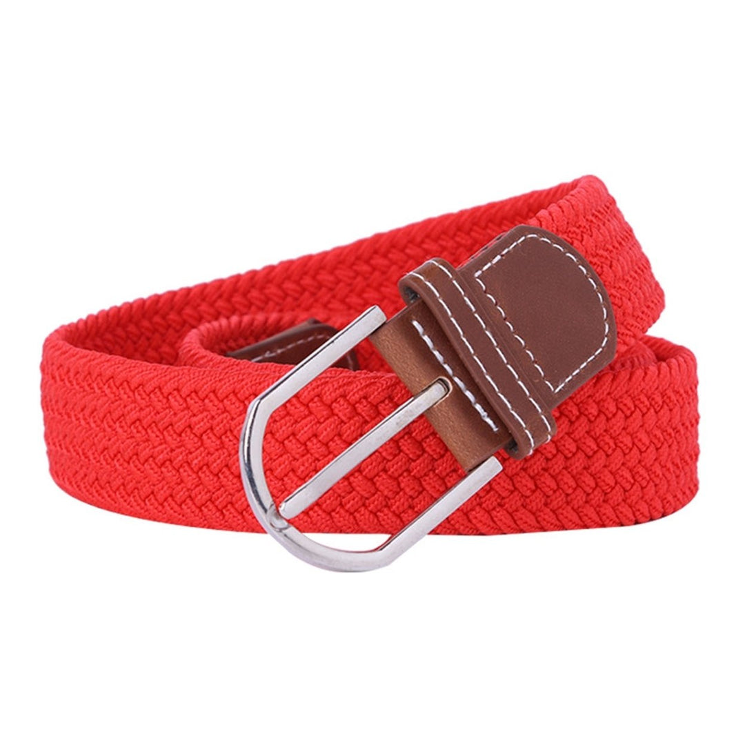 Unisex Belt Handmade Braided Wear-resistant Pin Buckle Twill Waist Belt for Daily Wear Image 2