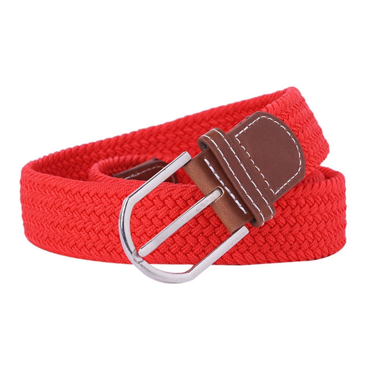 Unisex Belt Handmade Braided Wear-resistant Pin Buckle Twill Waist Belt for Daily Wear Image 1