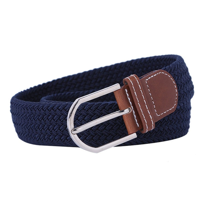 Unisex Belt Handmade Braided Wear-resistant Pin Buckle Twill Waist Belt for Daily Wear Image 3