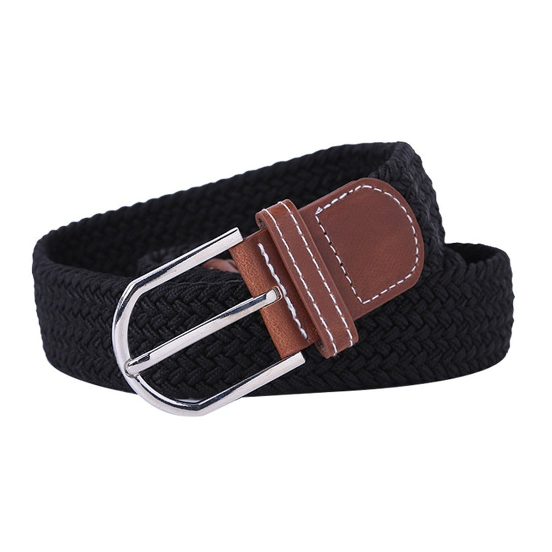 Unisex Belt Handmade Braided Wear-resistant Pin Buckle Twill Waist Belt for Daily Wear Image 1