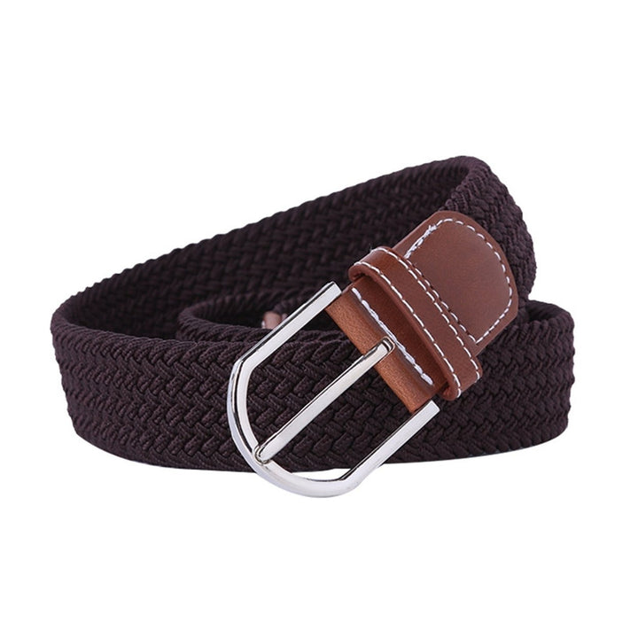 Unisex Belt Handmade Braided Wear-resistant Pin Buckle Twill Waist Belt for Daily Wear Image 7