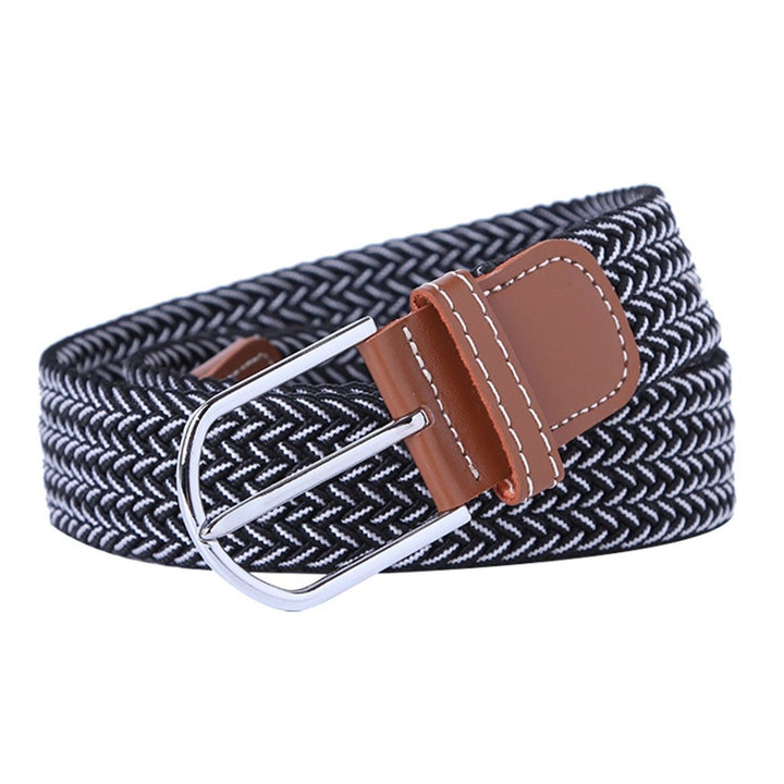 Unisex Belt Handmade Braided Wear-resistant Pin Buckle Twill Waist Belt for Daily Wear Image 9