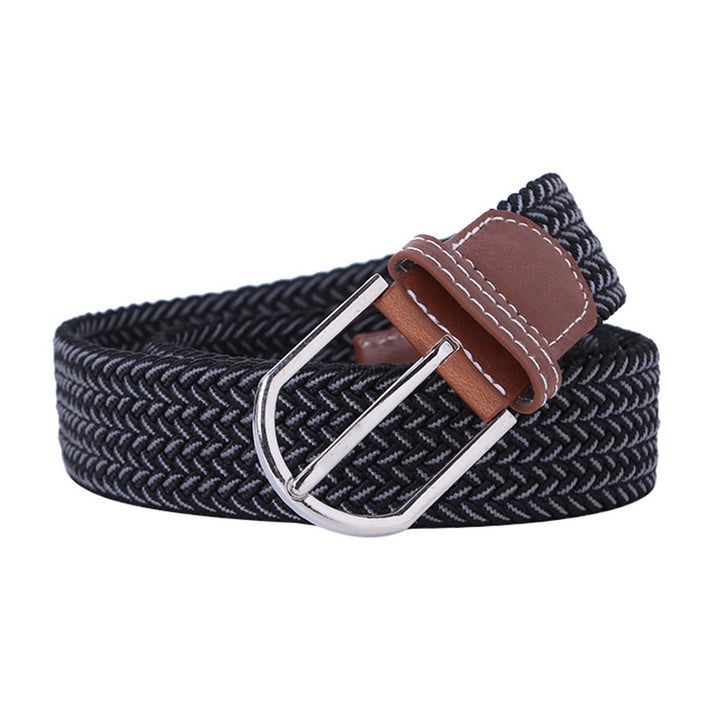 Unisex Belt Handmade Braided Wear-resistant Pin Buckle Twill Waist Belt for Daily Wear Image 1