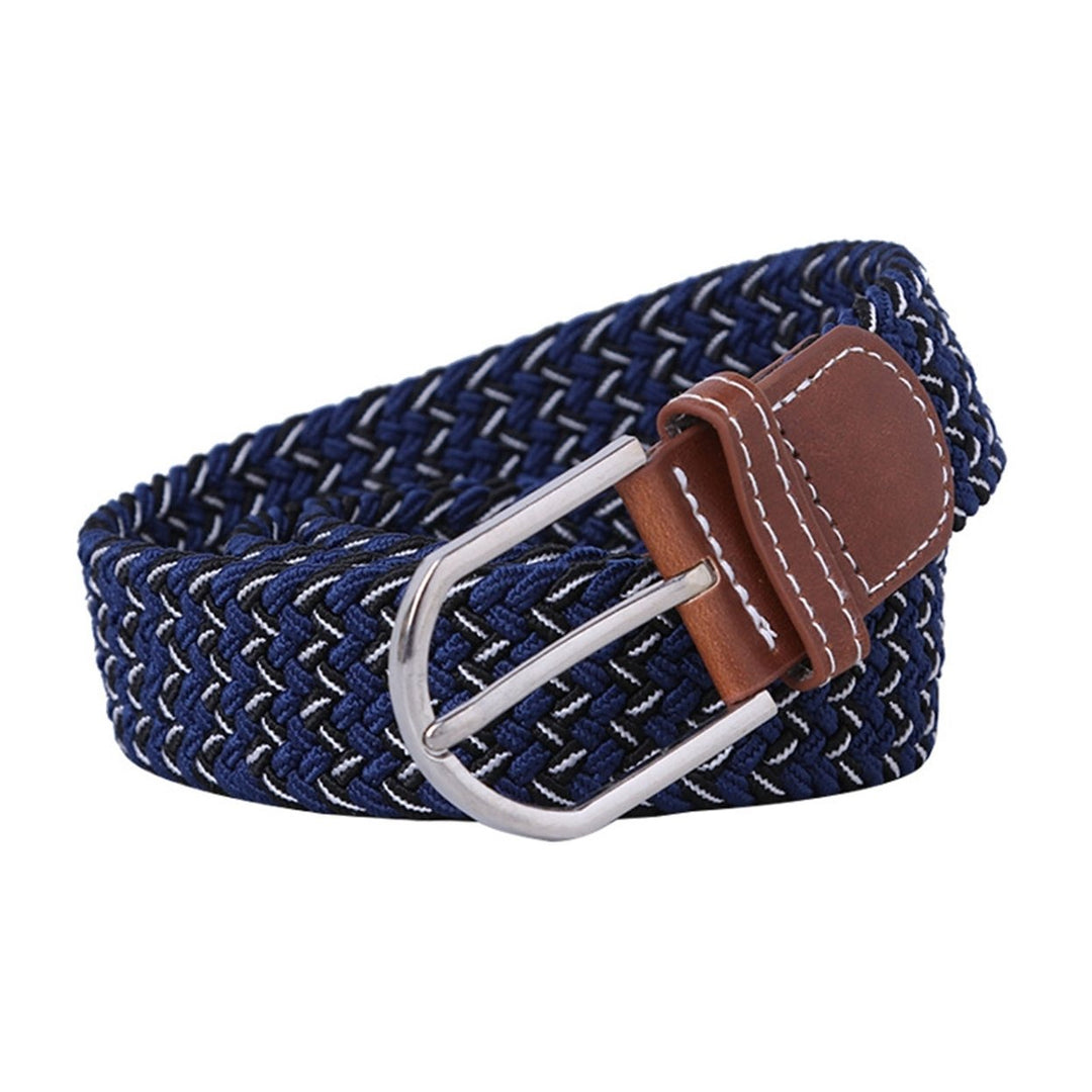 Unisex Belt Handmade Braided Wear-resistant Pin Buckle Twill Waist Belt for Daily Wear Image 1
