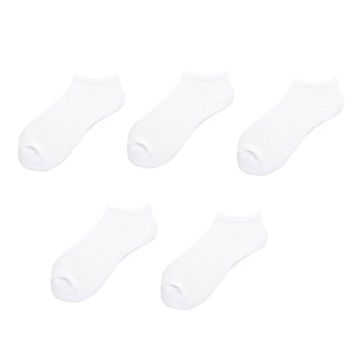 5 Pairs Spring Summer Unisex Socks Solid Color Non-slip Short Tube Sweat-absorbing Boat Socks for Sports Image 3
