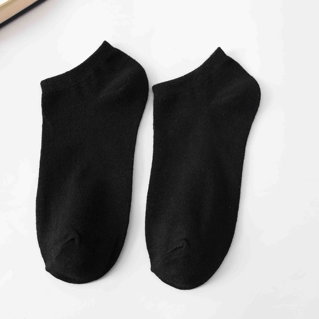 5 Pairs Spring Summer Unisex Socks Solid Color Non-slip Short Tube Sweat-absorbing Boat Socks for Sports Image 10