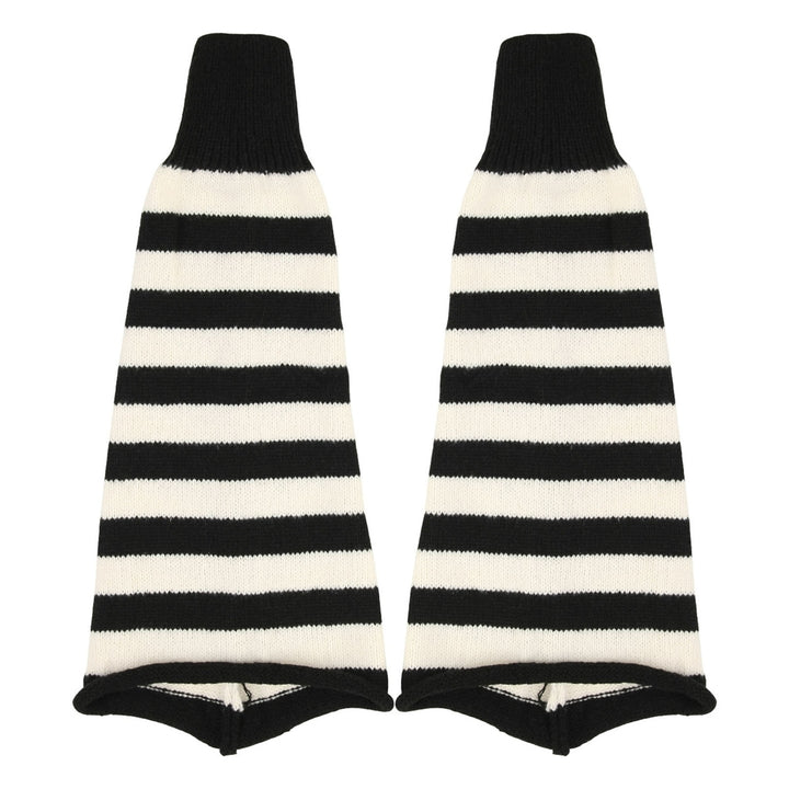 1 Pair Autumn Winter Leg Warmers Flared Stripe All Match Japan Style Knitting Leg Socks for Daily Wear Image 4