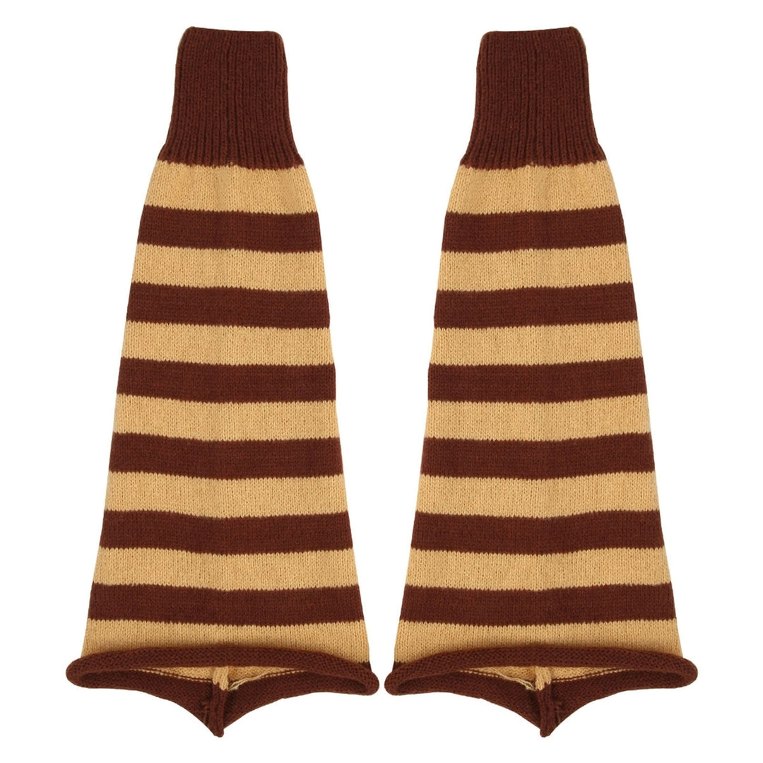 1 Pair Autumn Winter Leg Warmers Flared Stripe All Match Japan Style Knitting Leg Socks for Daily Wear Image 6