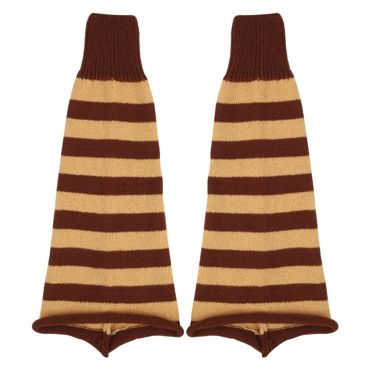 1 Pair Autumn Winter Leg Warmers Flared Stripe All Match Japan Style Knitting Leg Socks for Daily Wear Image 6