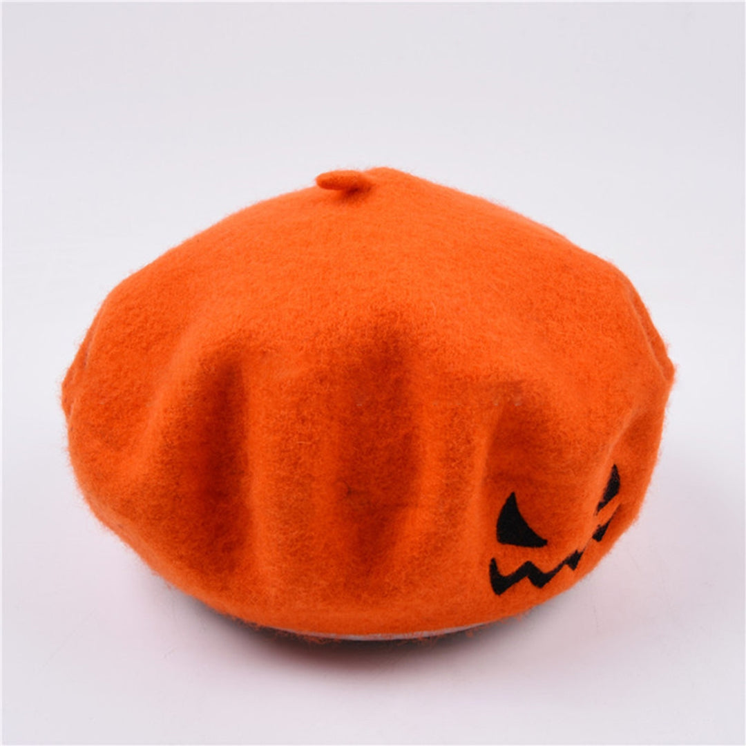 Pumpkin Hat Food Shape Solid Color Embroidery Adult Warm Halloween Cap for Props Party Daily Wear Image 11