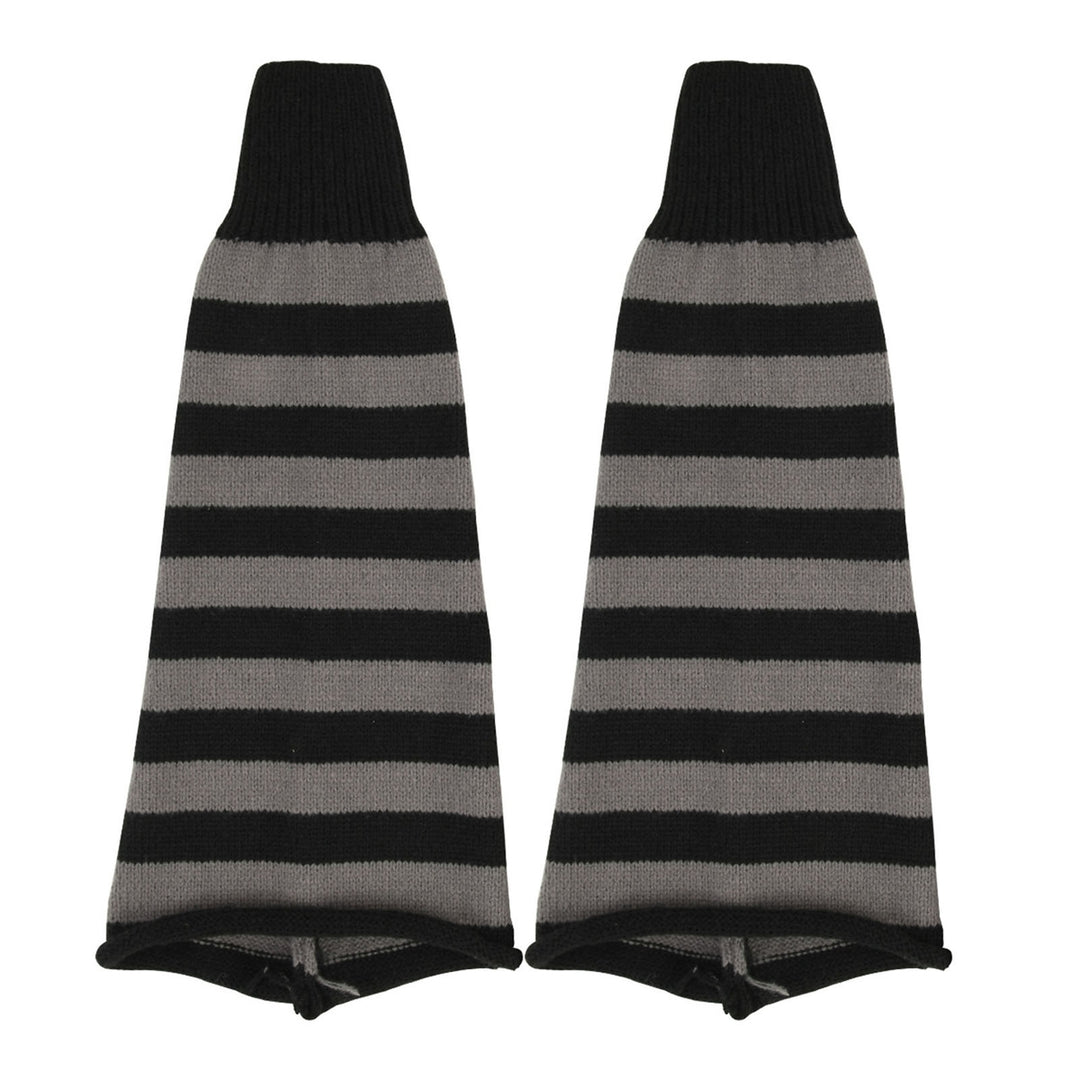 1 Pair Autumn Winter Leg Warmers Flared Stripe All Match Japan Style Knitting Leg Socks for Daily Wear Image 7