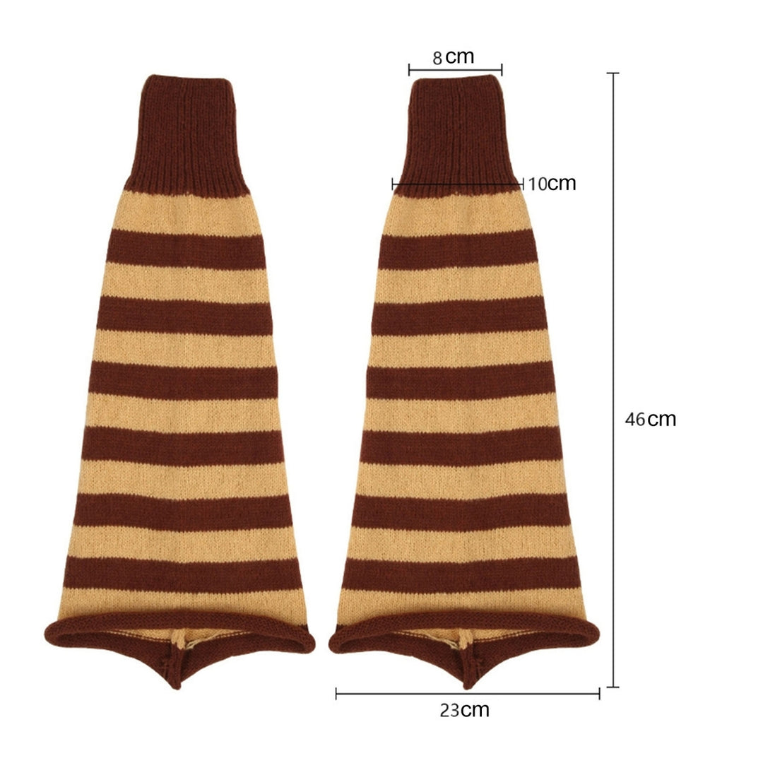 1 Pair Autumn Winter Leg Warmers Flared Stripe All Match Japan Style Knitting Leg Socks for Daily Wear Image 11