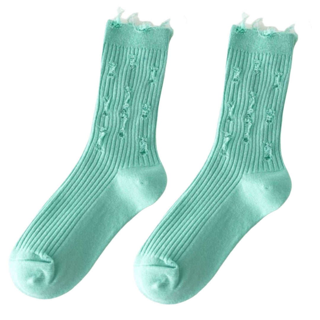 1 Pair Sports Socks Cozy Bouncy Breathable Solid-colored Durable Everyday Wear Cotton Flexible Comfortable Socks for Image 6