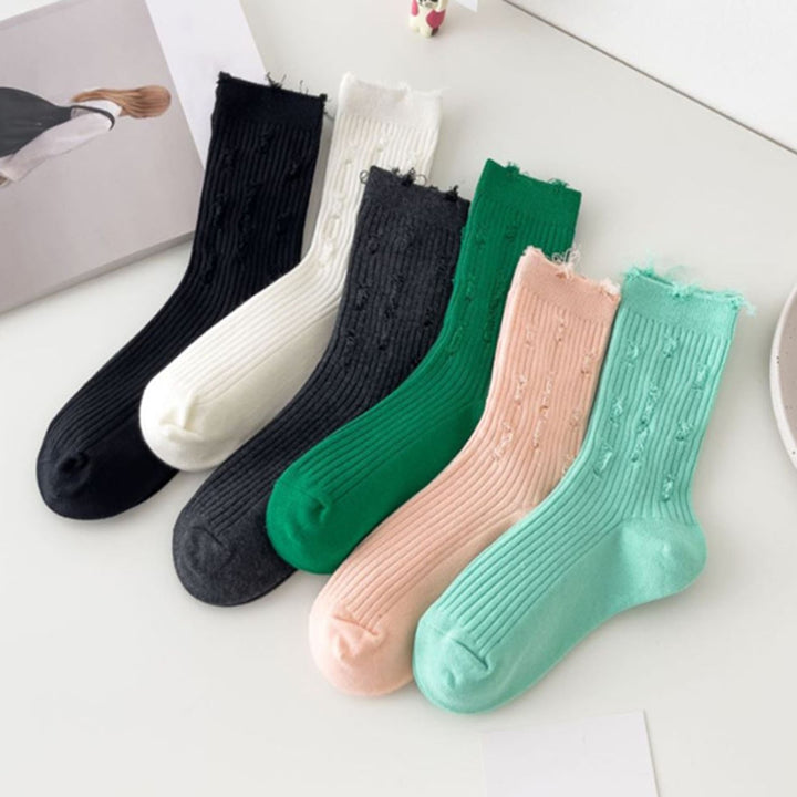 1 Pair Sports Socks Cozy Bouncy Breathable Solid-colored Durable Everyday Wear Cotton Flexible Comfortable Socks for Image 8