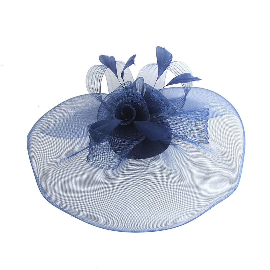 Women Fascinator Hat Elegant Feather Veil Mesh Retro Lightweight Costume Accessories Pure Color Women Wedding Bridal Hat Image 4