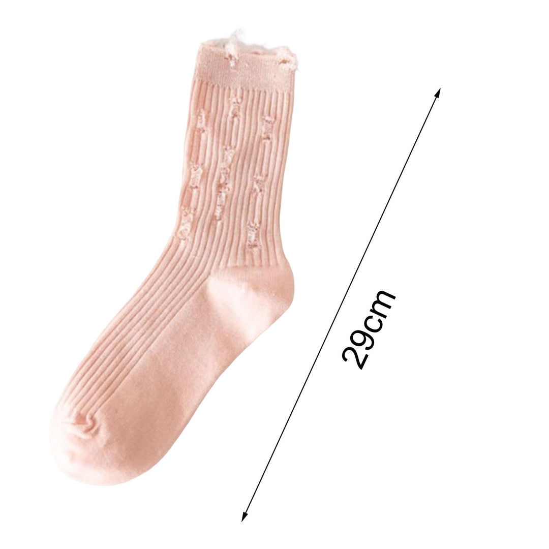 1 Pair Sports Socks Cozy Bouncy Breathable Solid-colored Durable Everyday Wear Cotton Flexible Comfortable Socks for Image 11