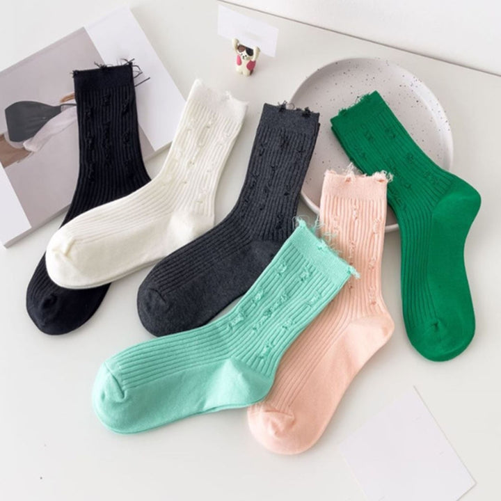 1 Pair Sports Socks Cozy Bouncy Breathable Solid-colored Durable Everyday Wear Cotton Flexible Comfortable Socks for Image 12