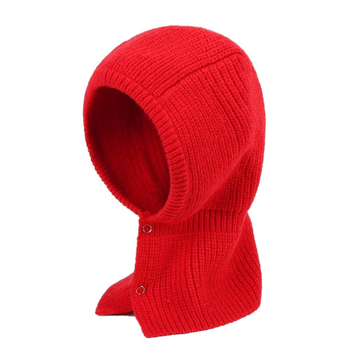 Solid Color Ear Protection Elastic Knitted Scarf Hat Unisex Buttons Knitted Warm Neck Collar Cap Fashion Accessories Image 3