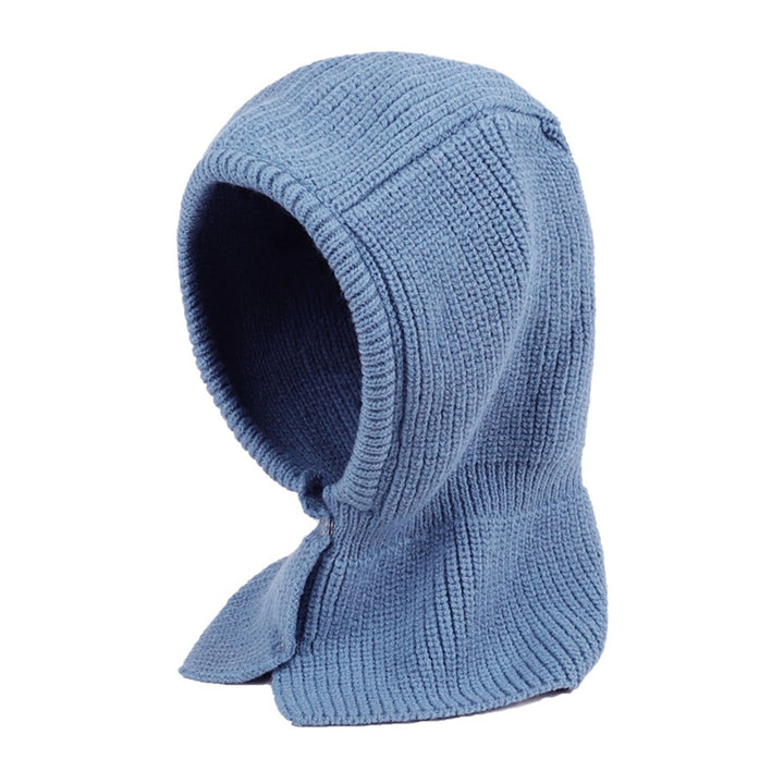 Solid Color Ear Protection Elastic Knitted Scarf Hat Unisex Buttons Knitted Warm Neck Collar Cap Fashion Accessories Image 4