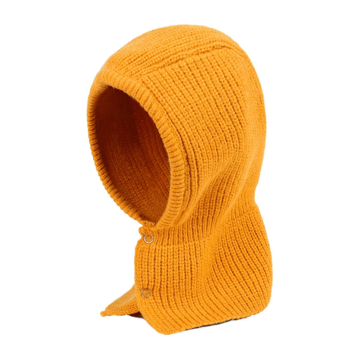 Solid Color Ear Protection Elastic Knitted Scarf Hat Unisex Buttons Knitted Warm Neck Collar Cap Fashion Accessories Image 4