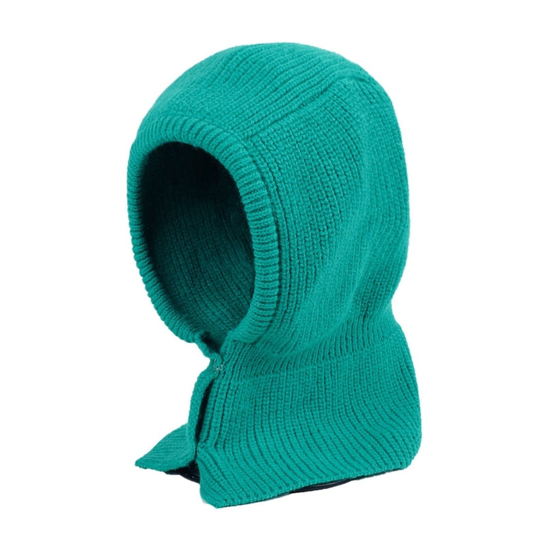 Solid Color Ear Protection Elastic Knitted Scarf Hat Unisex Buttons Knitted Warm Neck Collar Cap Fashion Accessories Image 1