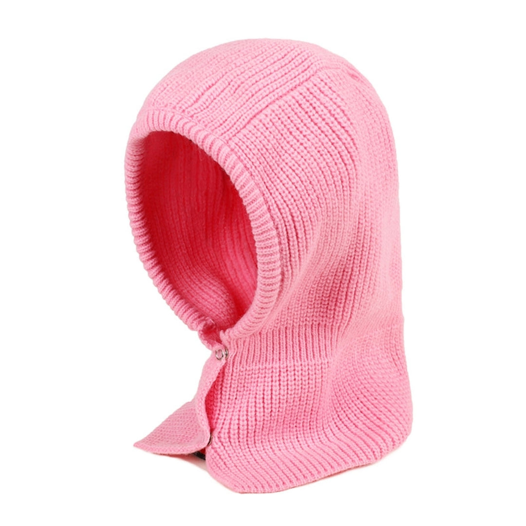 Solid Color Ear Protection Elastic Knitted Scarf Hat Unisex Buttons Knitted Warm Neck Collar Cap Fashion Accessories Image 7