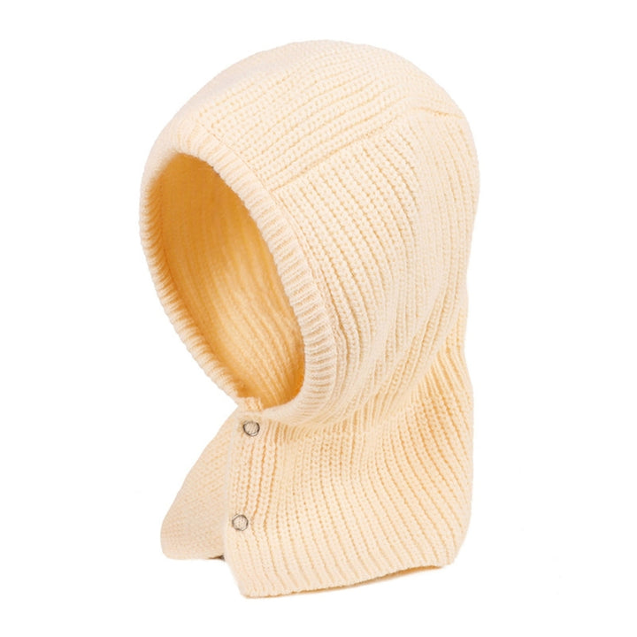 Solid Color Ear Protection Elastic Knitted Scarf Hat Unisex Buttons Knitted Warm Neck Collar Cap Fashion Accessories Image 8