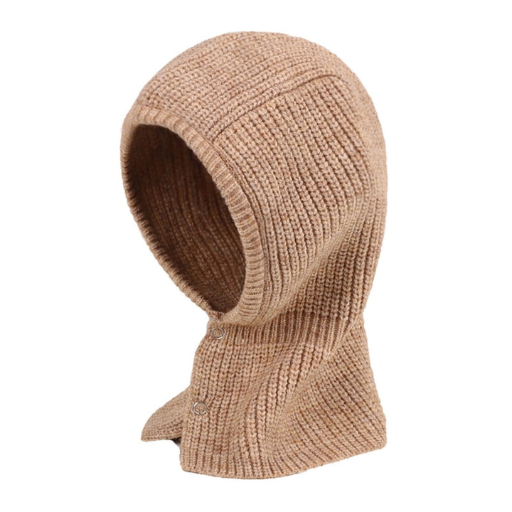 Solid Color Ear Protection Elastic Knitted Scarf Hat Unisex Buttons Knitted Warm Neck Collar Cap Fashion Accessories Image 9