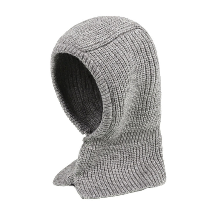 Solid Color Ear Protection Elastic Knitted Scarf Hat Unisex Buttons Knitted Warm Neck Collar Cap Fashion Accessories Image 10