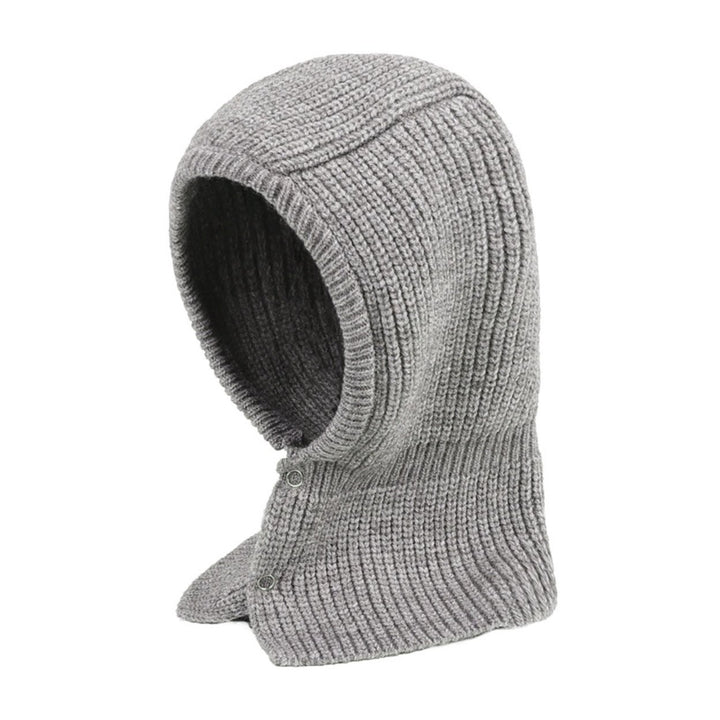 Solid Color Ear Protection Elastic Knitted Scarf Hat Unisex Buttons Knitted Warm Neck Collar Cap Fashion Accessories Image 1