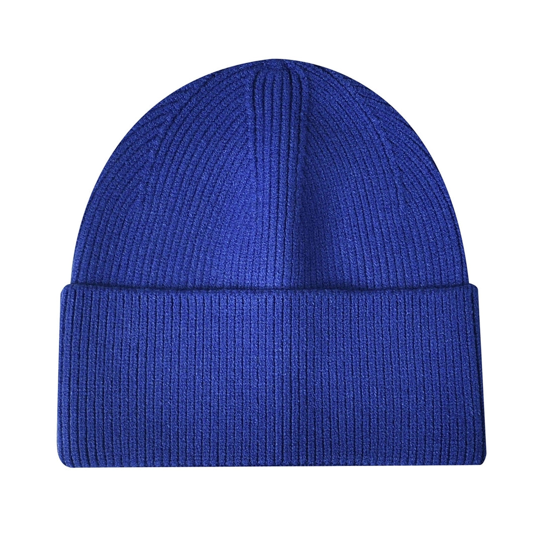 Ribbed Ear Flap Thickened Warm Winter Hat Unisex Solid Color Riding Knitted Beanie Cap Costume Accessories Image 4