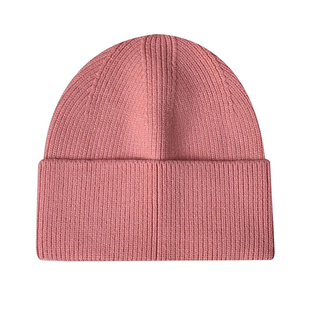 Ribbed Ear Flap Thickened Warm Winter Hat Unisex Solid Color Riding Knitted Beanie Cap Costume Accessories Image 7