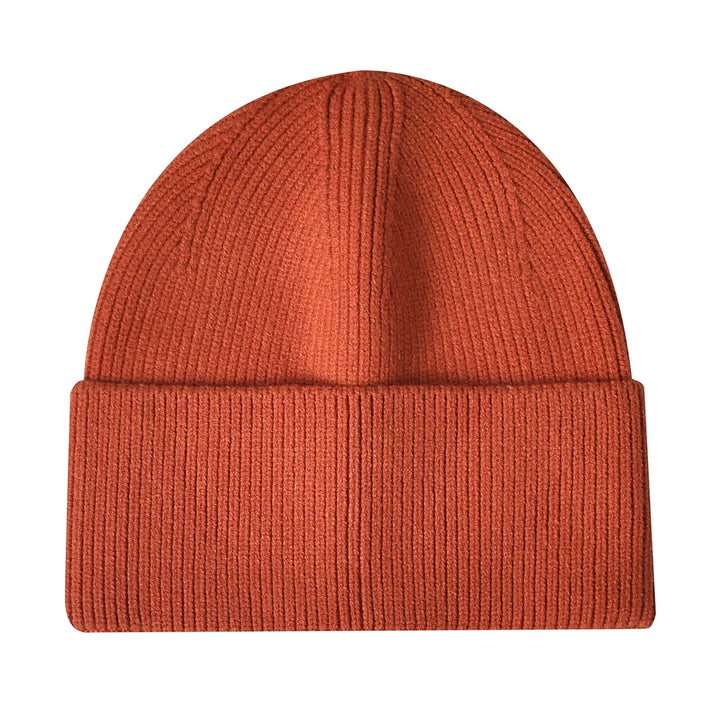 Ribbed Ear Flap Thickened Warm Winter Hat Unisex Solid Color Riding Knitted Beanie Cap Costume Accessories Image 8