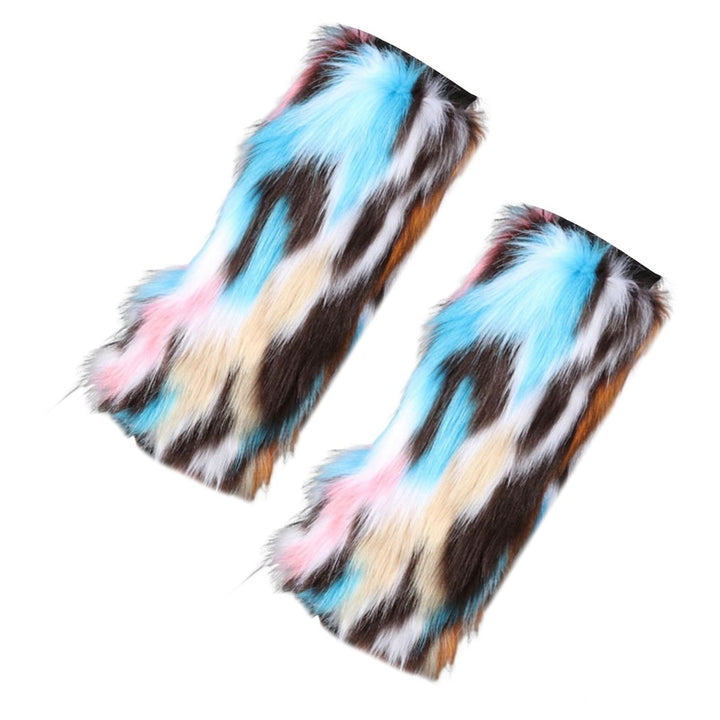 1 Pair Faux faux Socks Tie Dye Anti-cold Soft  Attractive Keep Warm Delicate Leg Warmers for Stage Performance Image 1