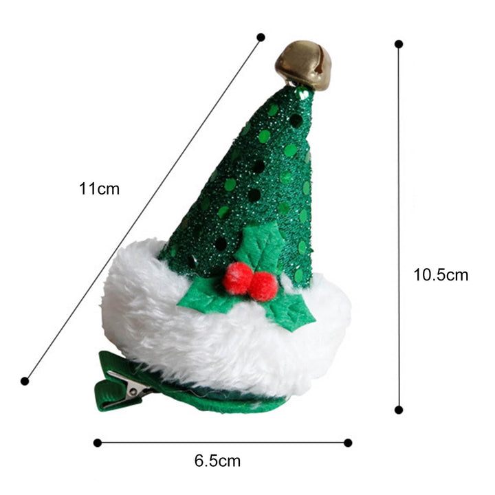 Hair Clip Anti-fall Comfortable to Wear Red/Green/White Christmas Hat Hair Clamp Headdress for Gift Image 8