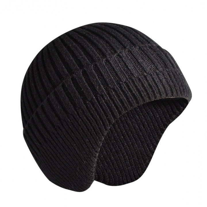 Winter Beanie Soft No Brim Anti-shrink Knitting Solid Color Warm High Elasticity Unisex Thick Men Beanie for Shopping Image 4