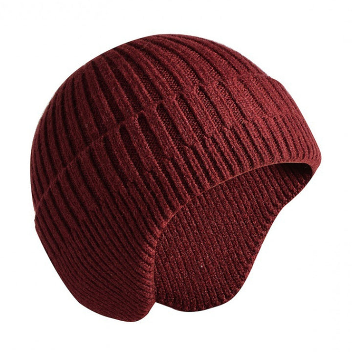Winter Beanie Soft No Brim Anti-shrink Knitting Solid Color Warm High Elasticity Unisex Thick Men Beanie for Shopping Image 1