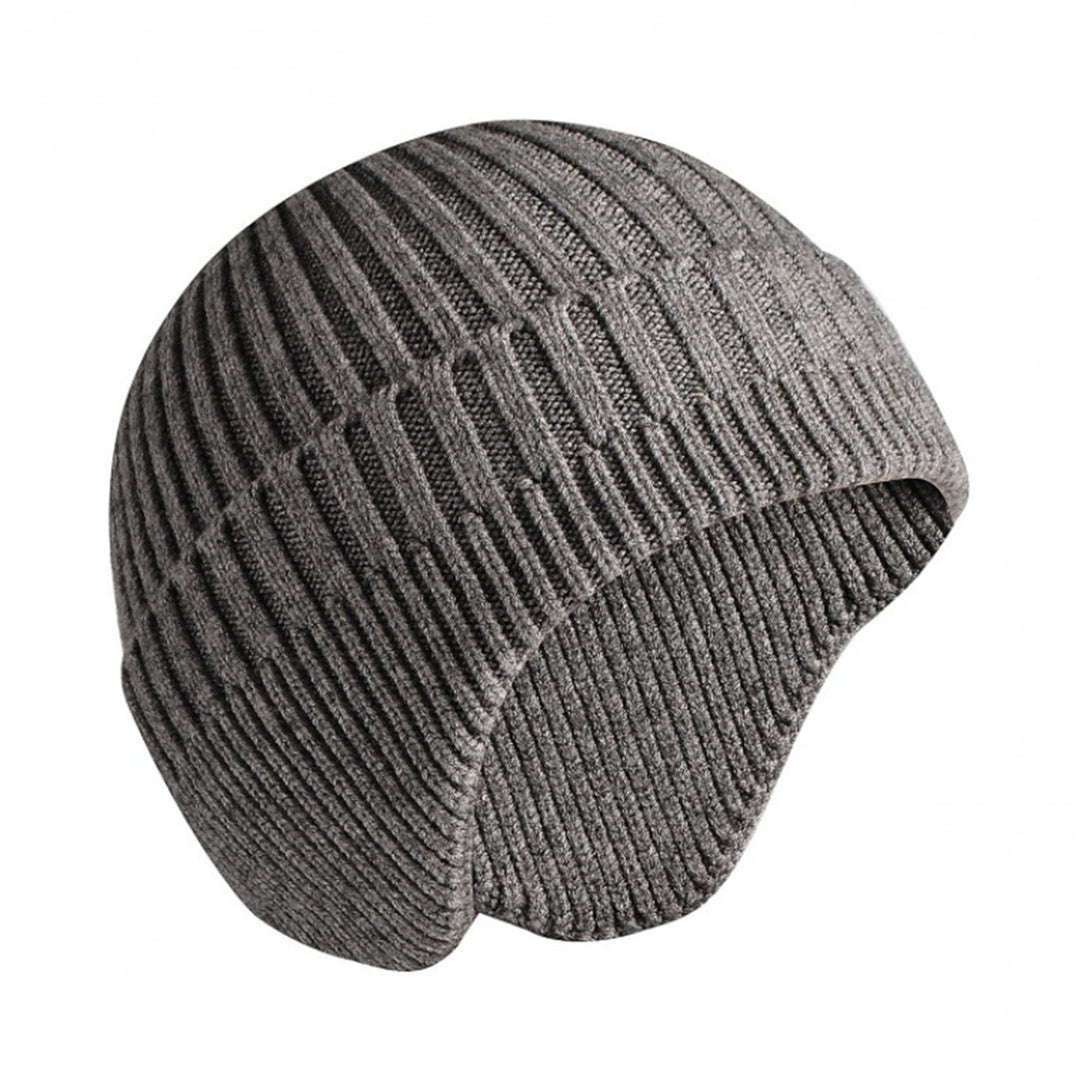Winter Beanie Soft No Brim Anti-shrink Knitting Solid Color Warm High Elasticity Unisex Thick Men Beanie for Shopping Image 6