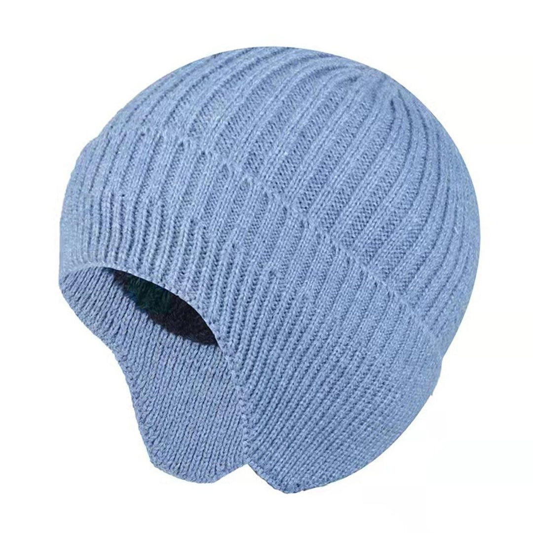 Winter Beanie Soft No Brim Anti-shrink Knitting Solid Color Warm High Elasticity Unisex Thick Men Beanie for Shopping Image 1