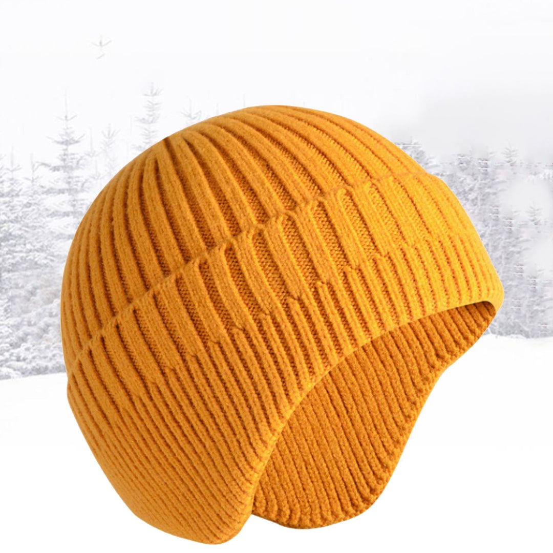 Winter Beanie Soft No Brim Anti-shrink Knitting Solid Color Warm High Elasticity Unisex Thick Men Beanie for Shopping Image 9
