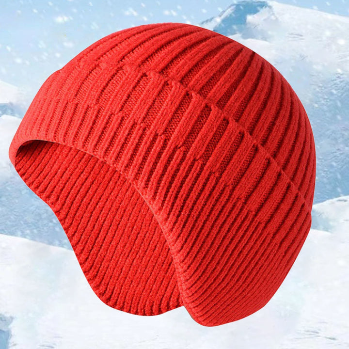 Winter Beanie Soft No Brim Anti-shrink Knitting Solid Color Warm High Elasticity Unisex Thick Men Beanie for Shopping Image 10